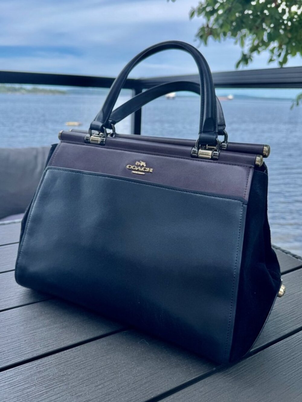 Coach x Selena Gomez Grace Leather Suede Hand Bag